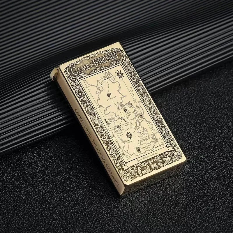 Zorro Automatic Lifting Brass Kerosene Lighter - lifestyle shot