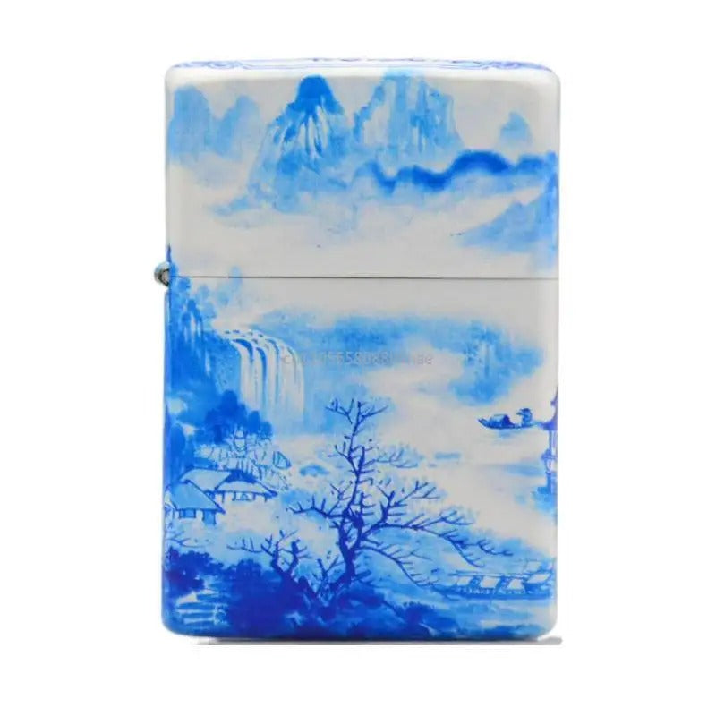 Zorro Painted Brass Flip-Top Lighter - front view