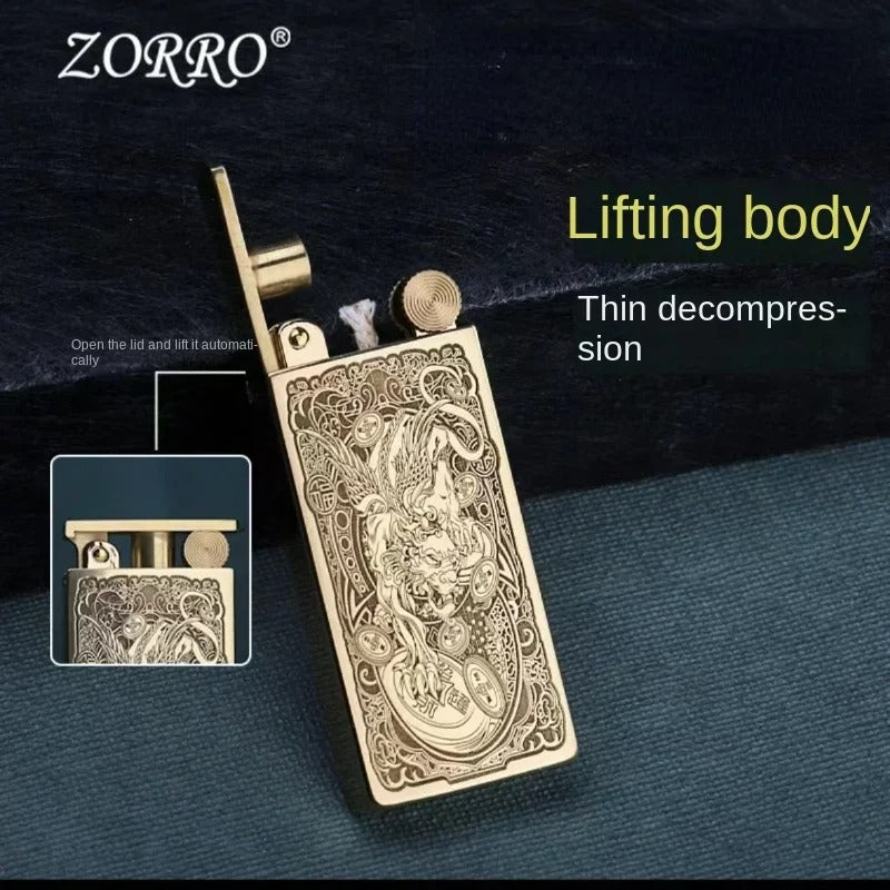 Zorro Automatic Lifting Brass Kerosene Lighter - view 13