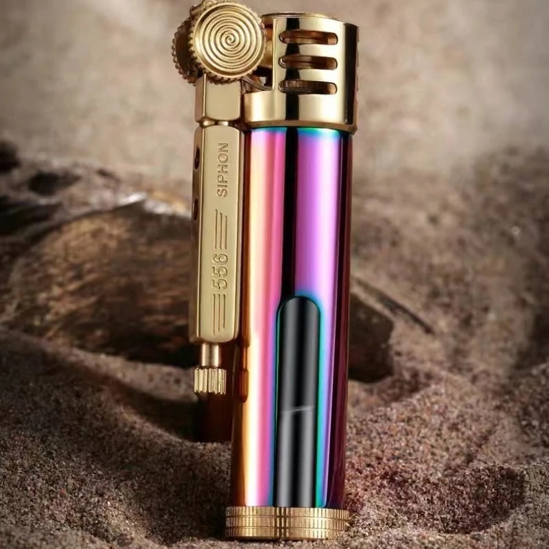 Zorro Transparent Brass Trench Oil Lighter - lifestyle shot