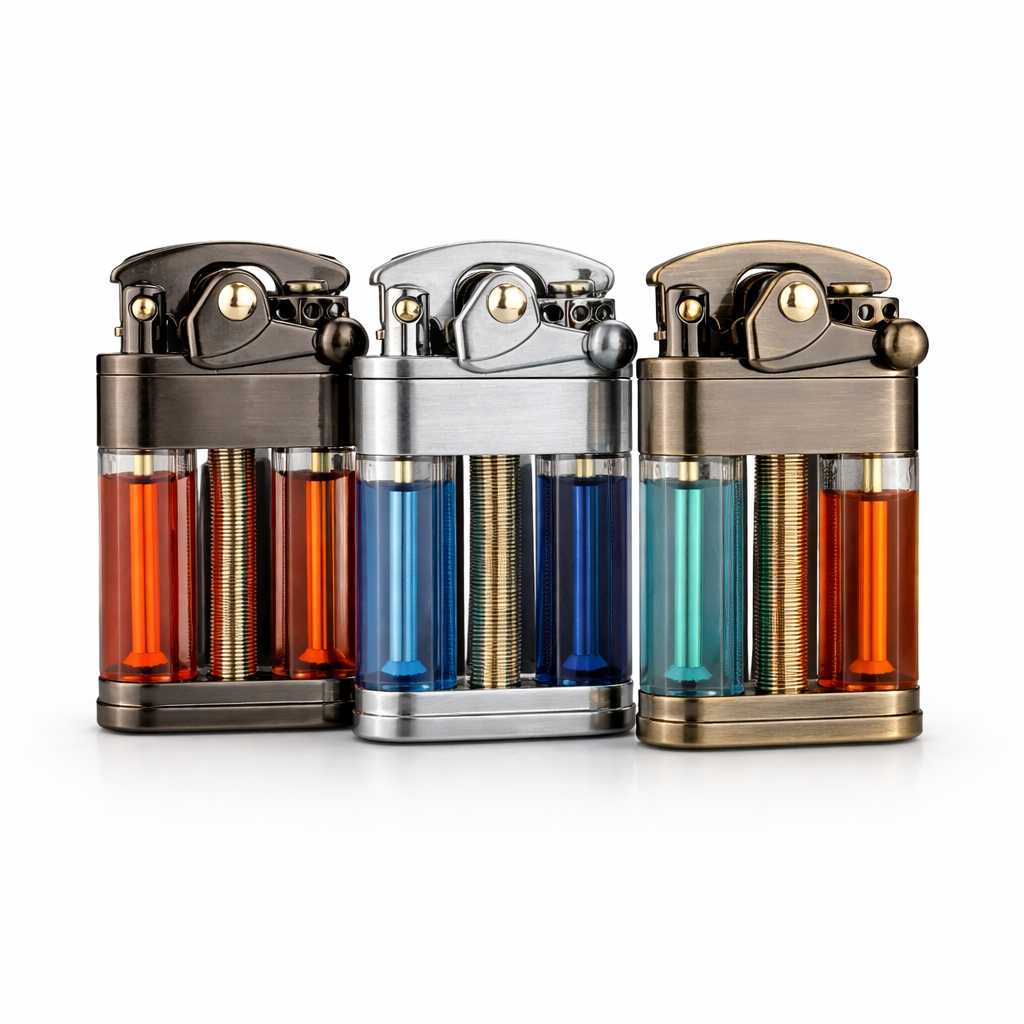 Zorro Transparent Rocker Arm Kerosene Lighter - front view