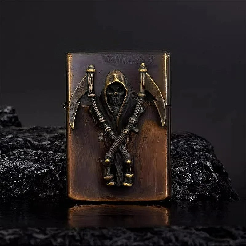 Zorro Vintage Brass Personalized Kerosene Lighter - closeup