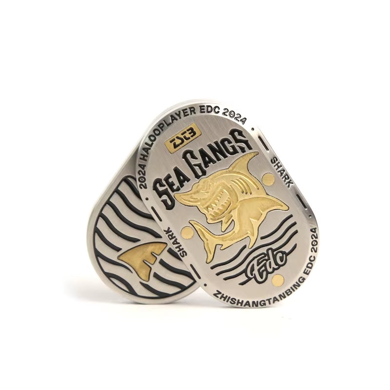 Shark Mechanical Fidget Slider ADHD Metal EDC Fidget Toys Office Desk Toys Anxiety Stress Relief Toys Adults Gifts