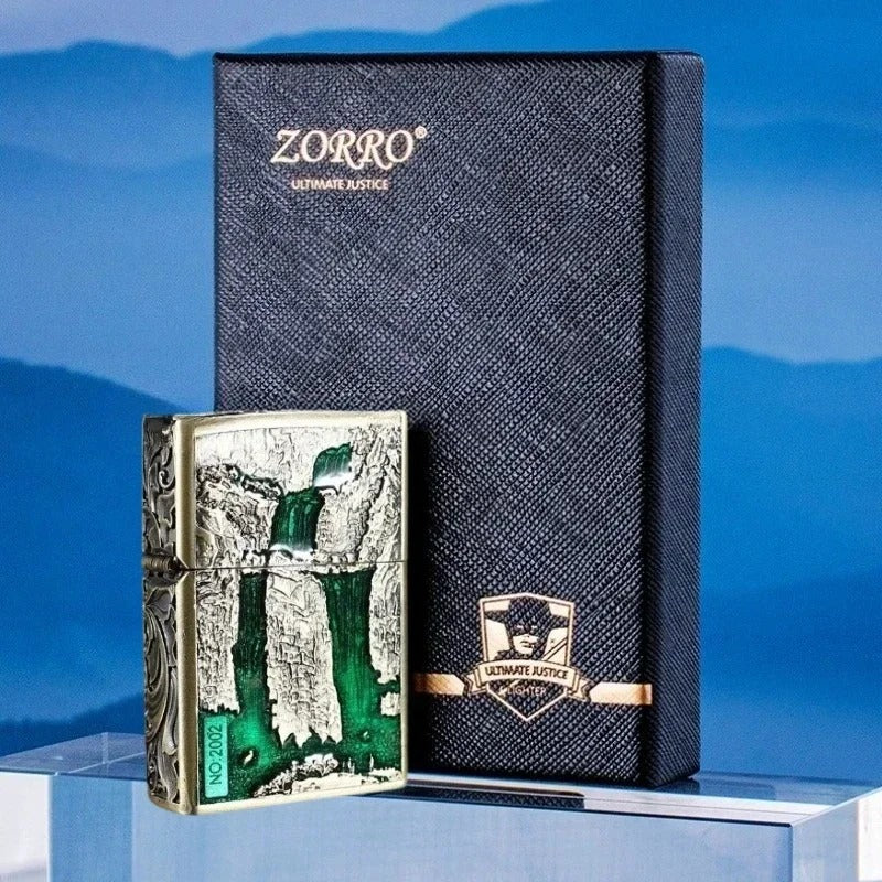 Zorro Embossed Chinese Style Kerosene Lighter - lifestyle shot