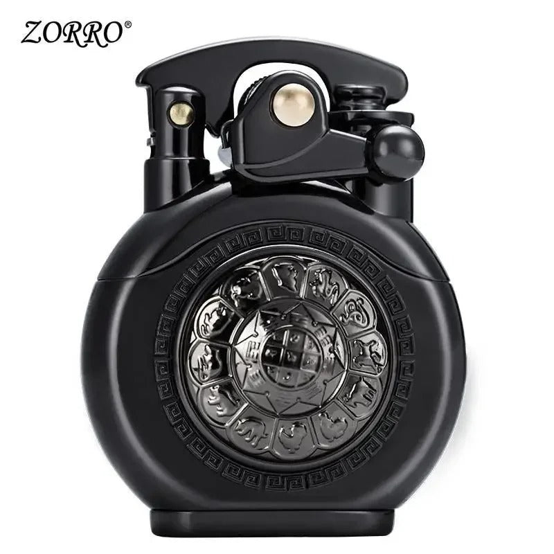 Zorro Turntable Mechanical Kerosene Lighter - closeup