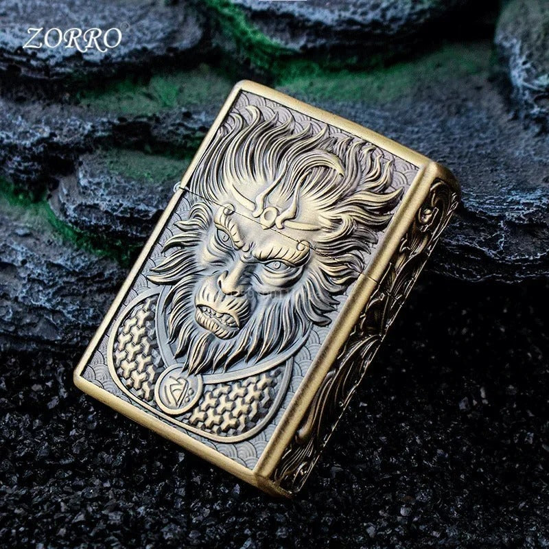 Zorro Chinese Relief Armor Kerosene Lighter - alternate angle