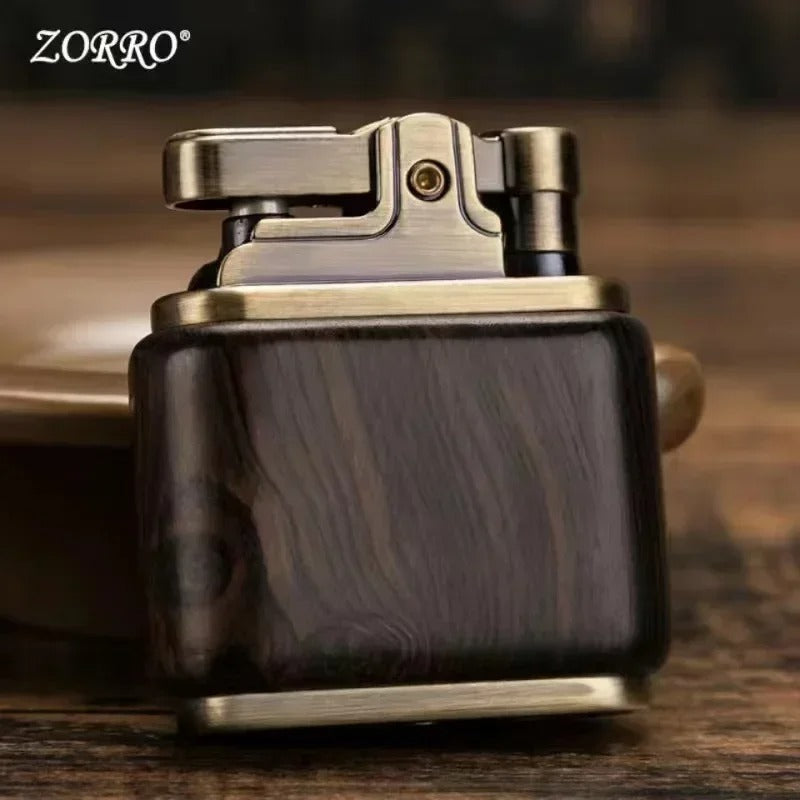 Zorro Retro Wood Metal Kerosene Lighter - alternate angle