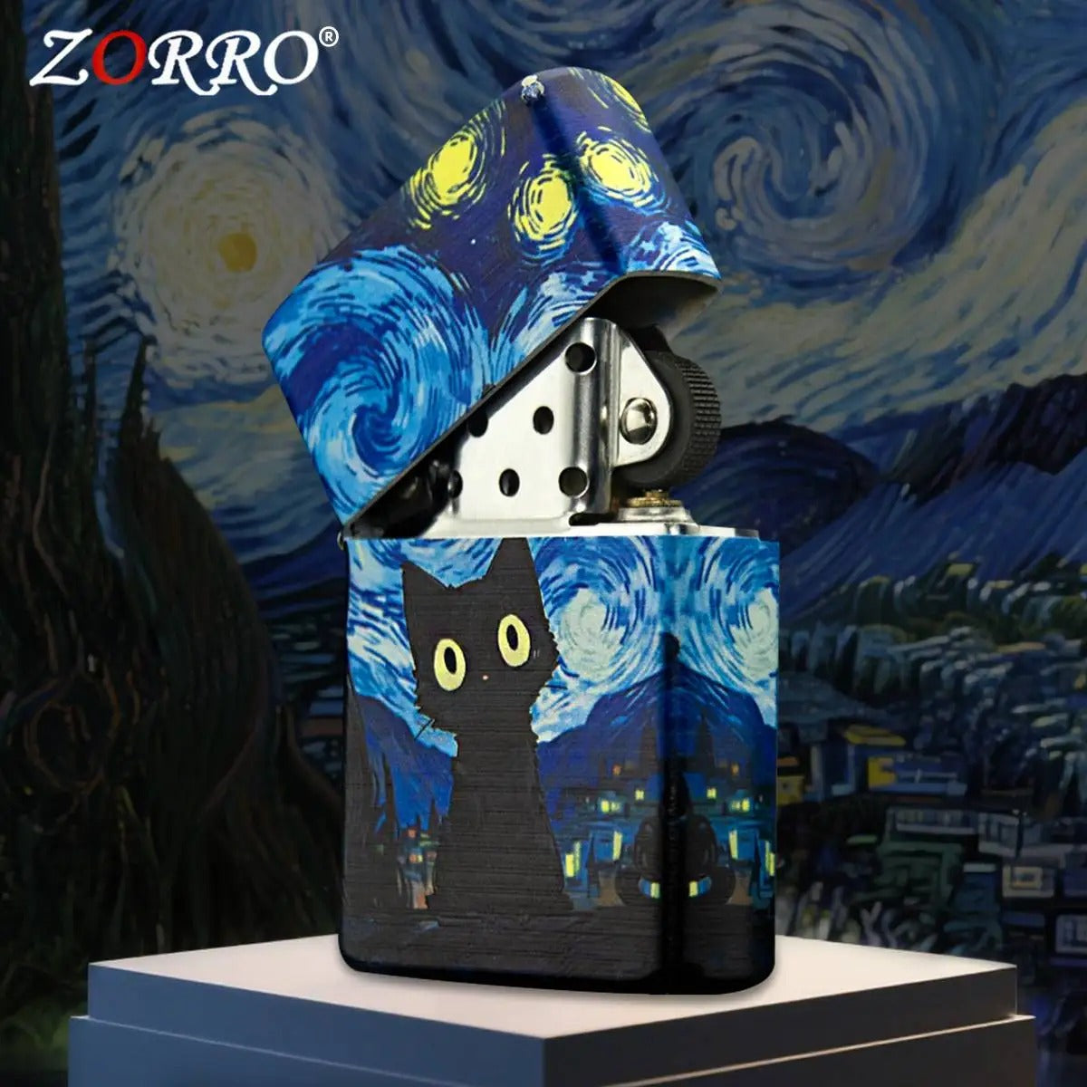 Zorro Painted Brass Flip-Top Lighter - view 19