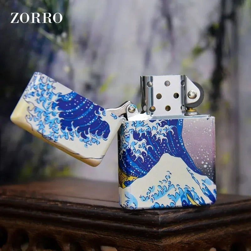 Zorro Painted Brass Flip-Top Lighter - packaging