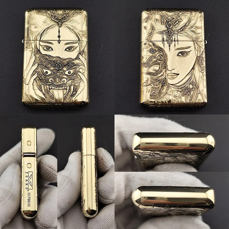 Zorro Zaki Ram Brass Relief Kerosene Lighter - view 6