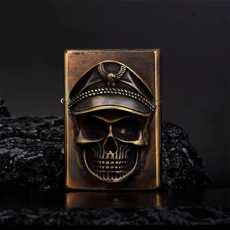 Zorro Vintage Brass Personalized Kerosene Lighter - detail view