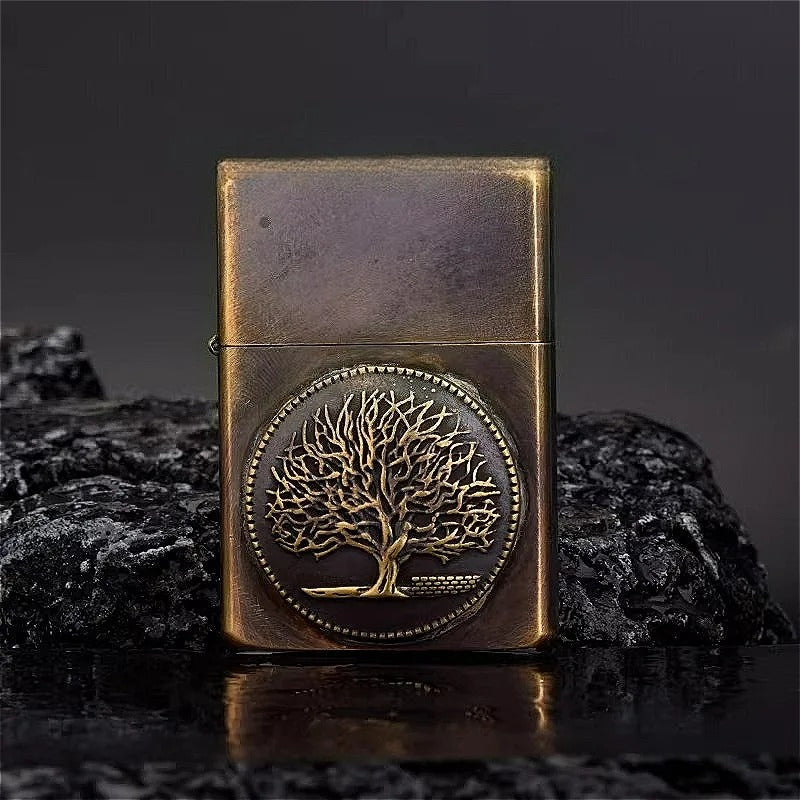 Zorro Vintage Brass Personalized Kerosene Lighter - lifestyle shot