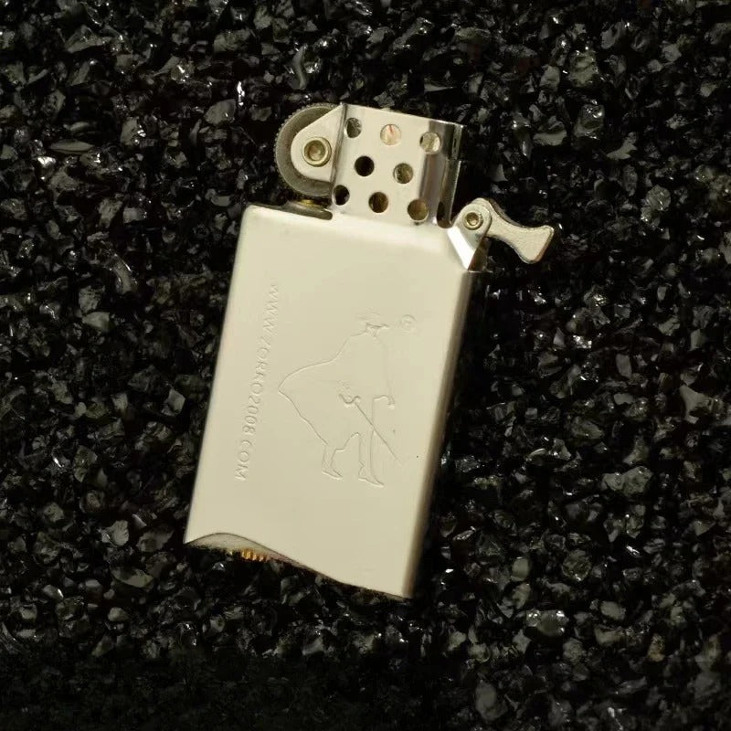 Zorro Copper Knurled Windproof Lighter Insert - closeup
