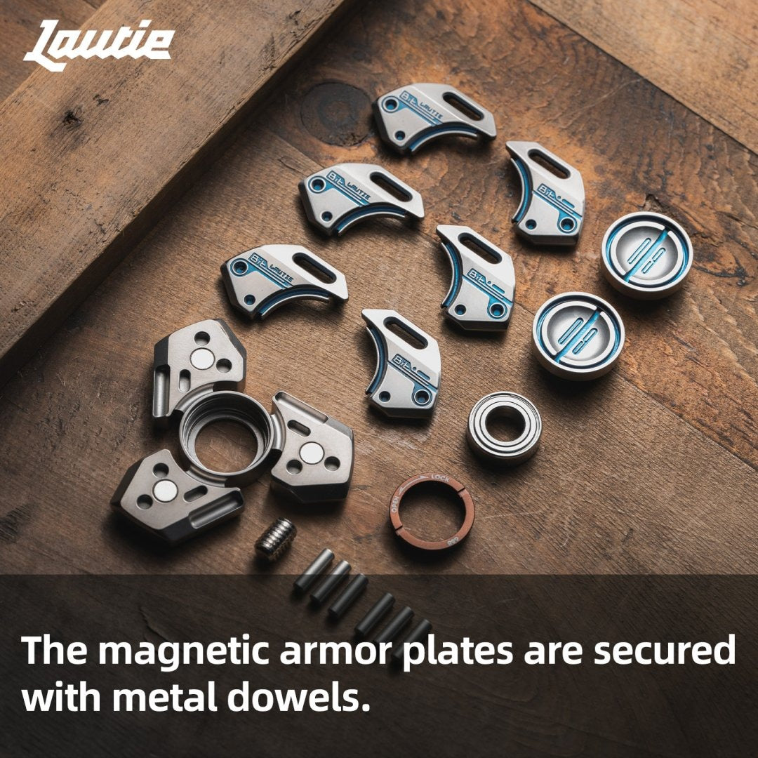 Lautie Bit-09 Ti Fidget Spinner, Mecha Style - closeup