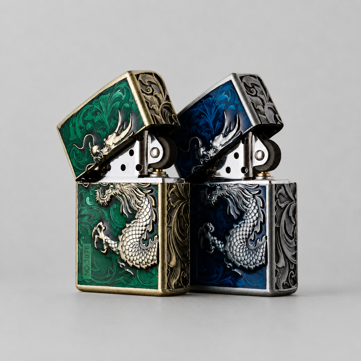 Zorro™ Embossed Chinese Style Kerosene Lighter