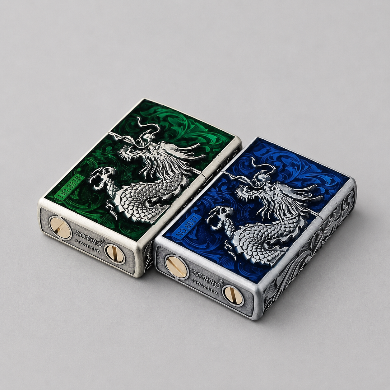 Zorro™ Embossed Chinese Style Kerosene Lighter