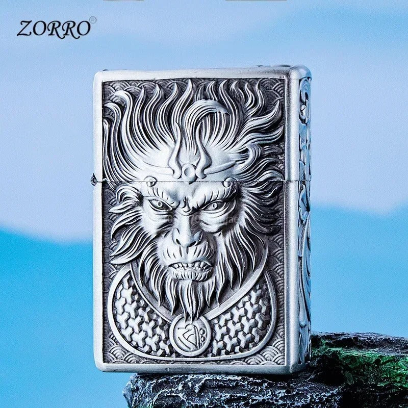 Zorro Chinese Relief Armor Kerosene Lighter - detail view