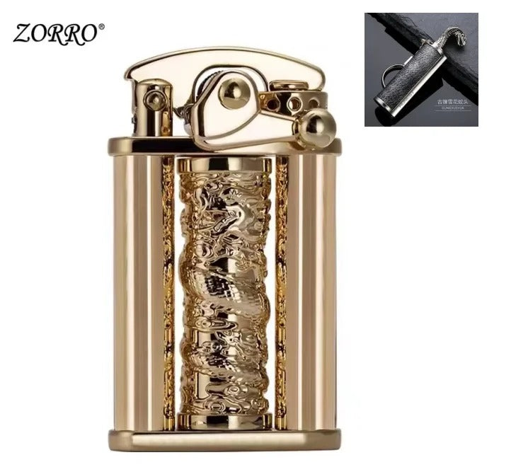 Zorro Retro Rocker Carved Lighter - detail view